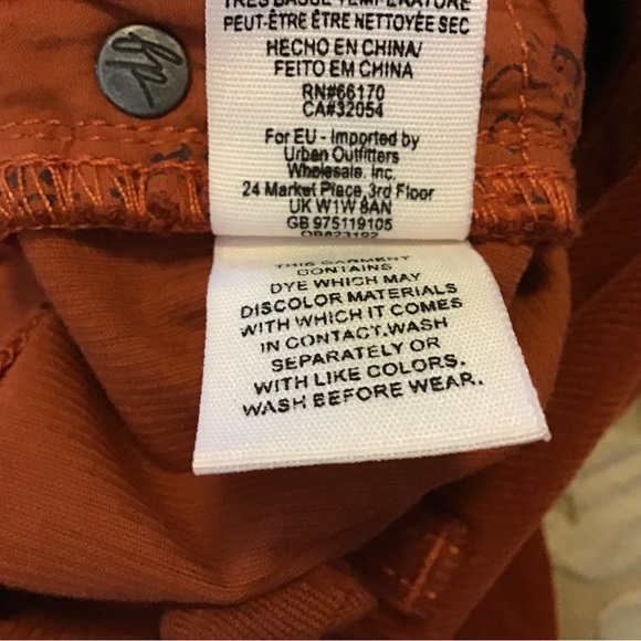 Free People corduroy pants, size 27, Skinny leg with fringed bottom - Picture 5 of 10